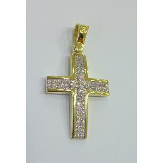 Χρυσοί σταυροί Κ14 με ζιργκόν  ΣΤ 000328  Βάρος:3.36gr