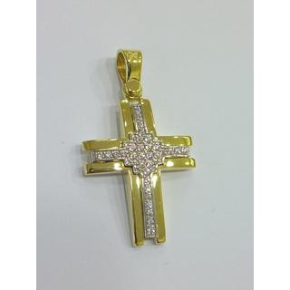 Χρυσοί σταυροί Κ14 με ζιργκόν  ΣΤ 000330  Βάρος:4.32gr
