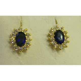 Gold 14k earrings Solitaire with Zircon ΣΚ 001195Κμ  Weight:2.3gr