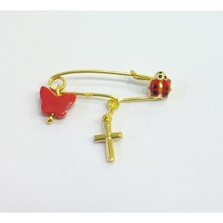 Gold 14k baby pin for newborns  ΠΑ 000105