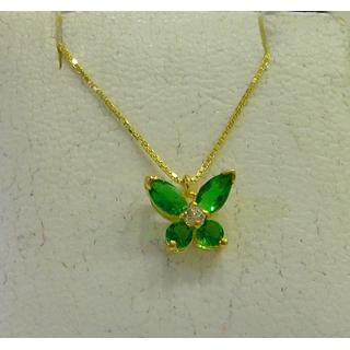 Gold 14k necklace with Zircon ΚΟ 000673Κ  Weight:1.73gr