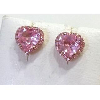 Pink Gold 14k earrings Solitaire with Zircon ΣΚ 001175Ρ  Weight:2.65gr