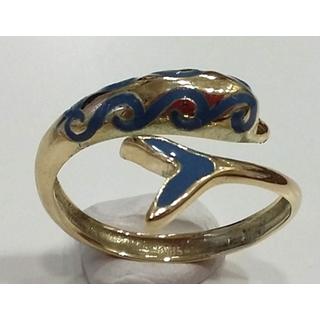 Gold 14k ring Dolphin ΔΑ 002031  Weight:3.4gr