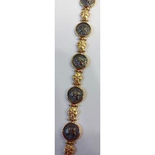 Gold 14k bracelet Owl ΒΡ 001135  Weight:9.1gr