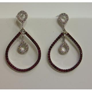 Gold 14k earrings Solitaire with Gemstones ΣΚ 001195Κμ  Weight:2.13gr