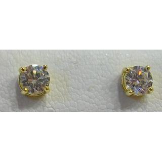 Gold 14k earrings with Zircon ΣΚ 001206Κ  Weight:1.42gr