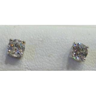 White Gold 14k earrings with Zircon ΣΚ 001206Λ  Weight:1.42gr