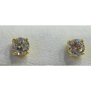 Gold 14k earrings with Zircon ΣΚ 001207Κ  Weight:1.58gr