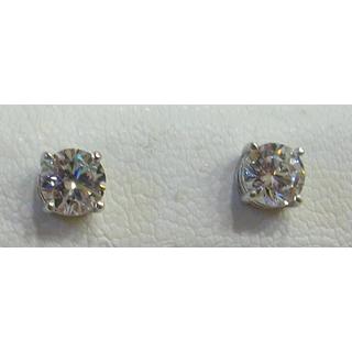 White Gold 14k earrings with Zircon ΣΚ 001207Λ  Weight:1.63gr