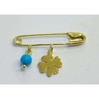 Gold 14k baby pin for newborns  ΠΑ 000107