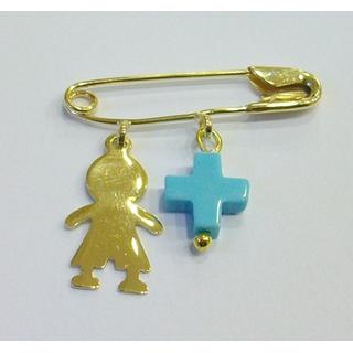 Gold 14k baby pin for newborns  ΠΑ 000108