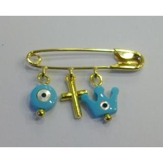 Gold 14k baby pin for newborns  ΠΑ 000111