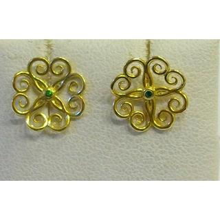 Gold 14k earrings with semi precious stones  ΣΚ 001189Ts  Weight:1.52gr