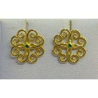 Gold 14k earrings with semi precious stones ΣΚ 001190Ts  Weight:1.57gr