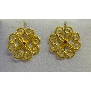 Gold 14k earrings with Gemstones  ΣΚ 001190R  Weight:1.58gr