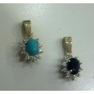 Gold 14k pendants with  Gemstones  ΜΕ 000825Κ  Weight:1gr