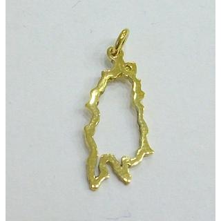 Gold 14k pendants ΜΕ LEYKADA Weight:0.58gr