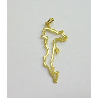 Gold 14k pendants ΜΕ CORFU Weight:0.82gr