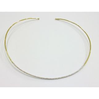 Χρυσά Κολιέ Κ14 με ζιργκόν  ΚΟ 000679  Βάρος:6.7gr