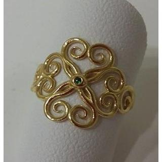 Gold 14k ring with semi precious stones ΔΑ 002018Ts  Weight:2.12gr