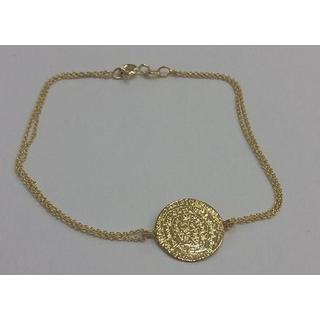 Gold 14k bracelet Owl ΒΡ 001152  Weight:2.2gr