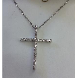 Gold 14k cross with Zircon  ΣΤ 000083β Weight:2.9gr