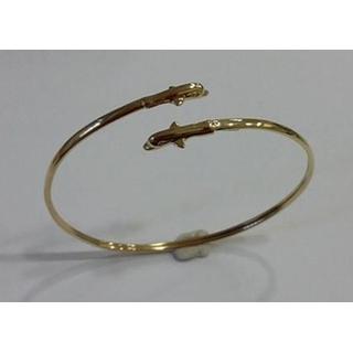 Gold 14k bracelet Dolphin ΒΡ 001154  Weight:4.47gr