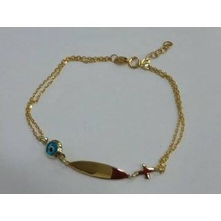 Gold 14k bracelet ΒΡ 001160  Weight:2.21gr