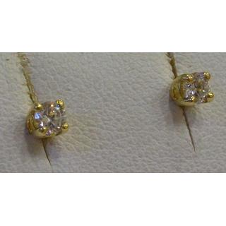 Gold 14k earrings with Zircon ΣΚ 001203Α  Weight:1gr