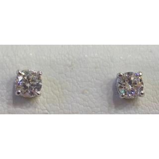 Gold 14k earrings with Zircon ΣΚ 001205Α  Weight:1.22gr