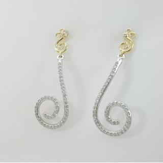Earrings K14 Zircon  ΣΚ 001228  Weight:4.53gr