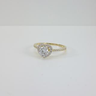 Χρυσό δαχτυλίδι Κ14 με πέτρες ζιργκόν Μονόπετρα-Κοσμήματα Γάμου ΔΑ 002076  Βάρος:1.88gr