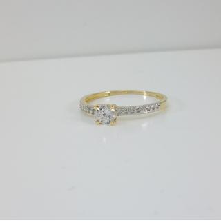 Χρυσό δαχτυλίδι Κ14 με πέτρες ζιργκόν Μονόπετρα-Κοσμήματα Γάμου ΔΑ 002079  Βάρος:1.06gr
