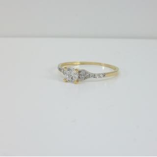 Χρυσό δαχτυλίδι Κ14 με πέτρες ζιργκόν Μονόπετρα-Κοσμήματα Γάμου ΔΑ 002080  Βάρος:0.94gr