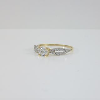 Χρυσό δαχτυλίδι Κ14 με πέτρες ζιργκόν Μονόπετρα-Κοσμήματα Γάμου ΔΑ 002082  Βάρος:0.95gr